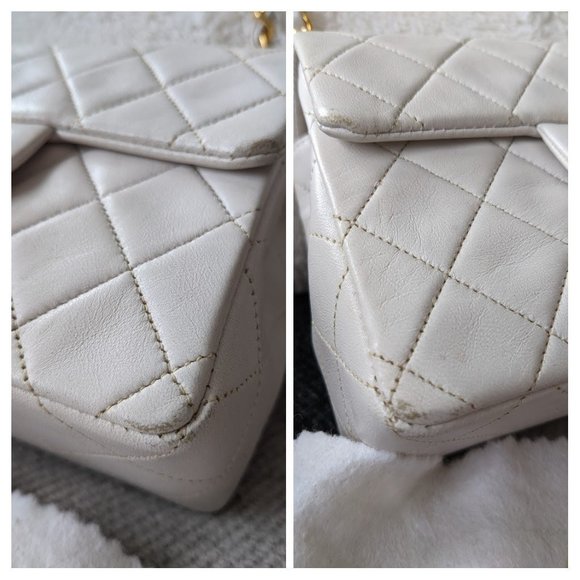 Chanel classic mini flap bag white and gold - Picture 9 of 12